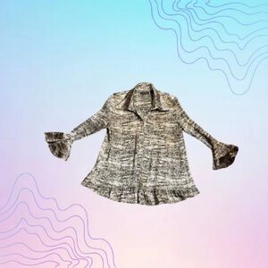 ESSENTIALS BY MILANO Bell Sleeve Button Up Blouse